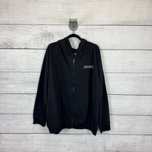 Coney Island Picnic Mens Black Zip Up Coney Island Graphic Hooded Jacket Size XL